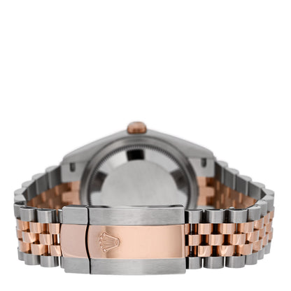 Rolex Stainless Steel 18K Everose Gold Diamond 36mm Oyster Perpetual Datejust Watch Silver Fluted 126231 3 of 5