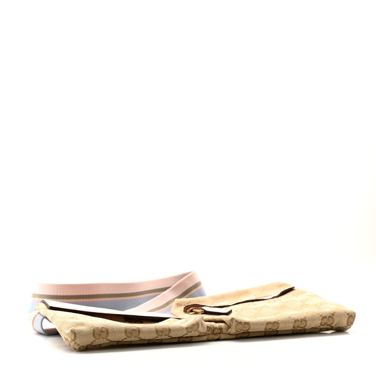 GG Monogram Web Double Pocket Belt Bag Pink