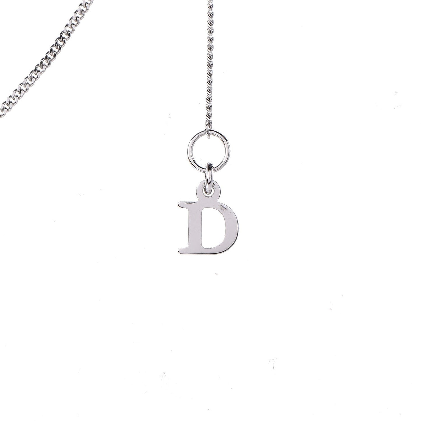 Crystal Bow Drop Necklace Silver