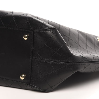 Chanel Calfskin Stitched Drawstring Bag Black 10 of 11