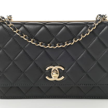 Chanel Lambskin Quilted Trendy CC Wallet On Chain WOC Black 9 of 15