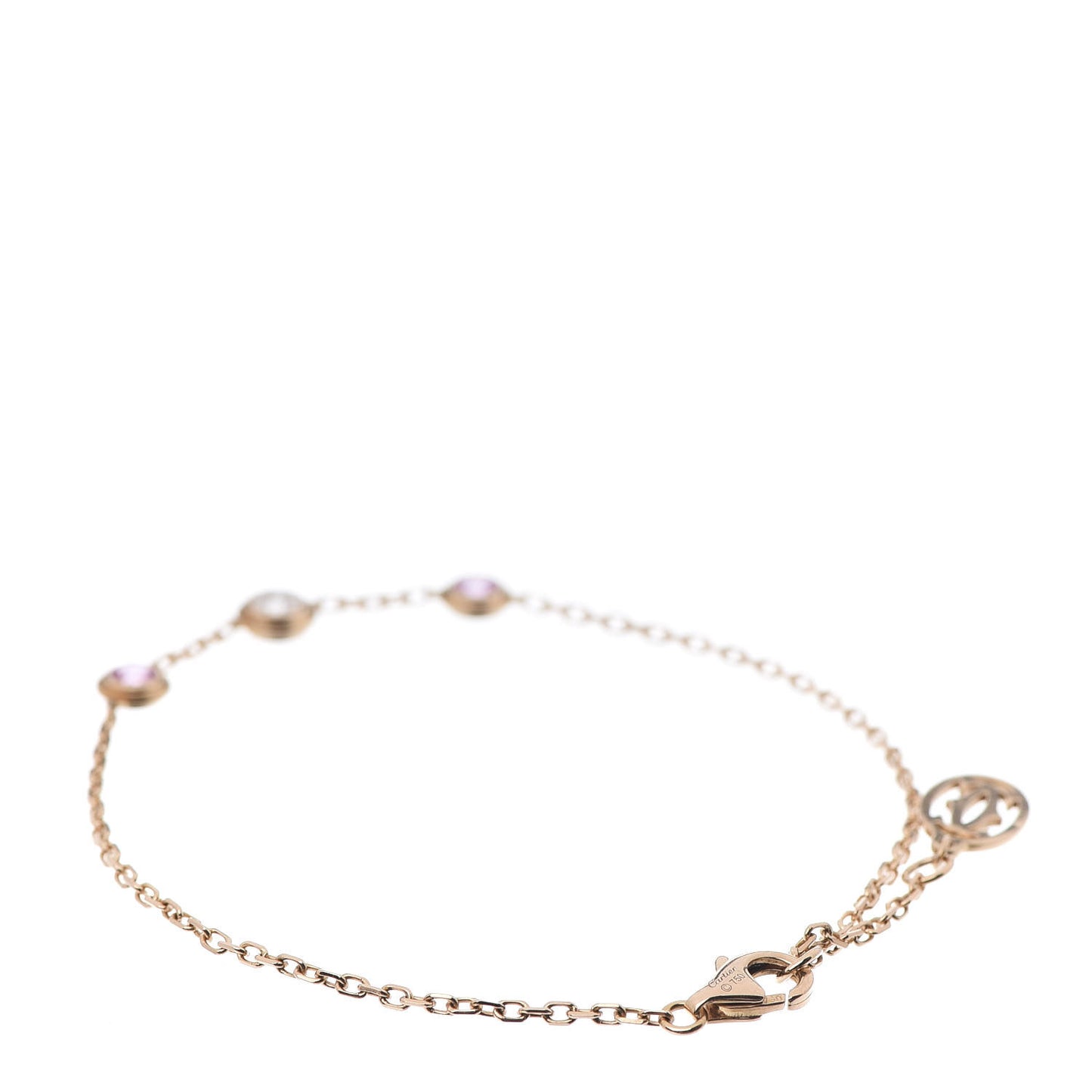 18K Pink Gold Diamond Pink Sapphire D'Amour Bracelet
