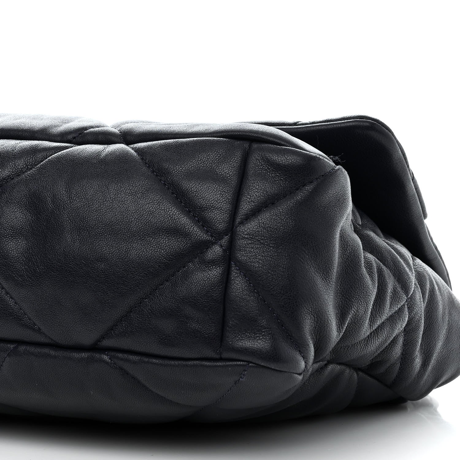 Chanel Goatskin Quilted Large Chanel 19 Flap Dark Blue 10 of 10