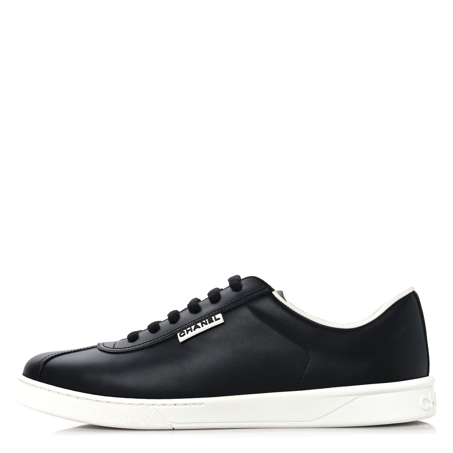 Calfskin CC Mens Uniform Sneakers 43 Black