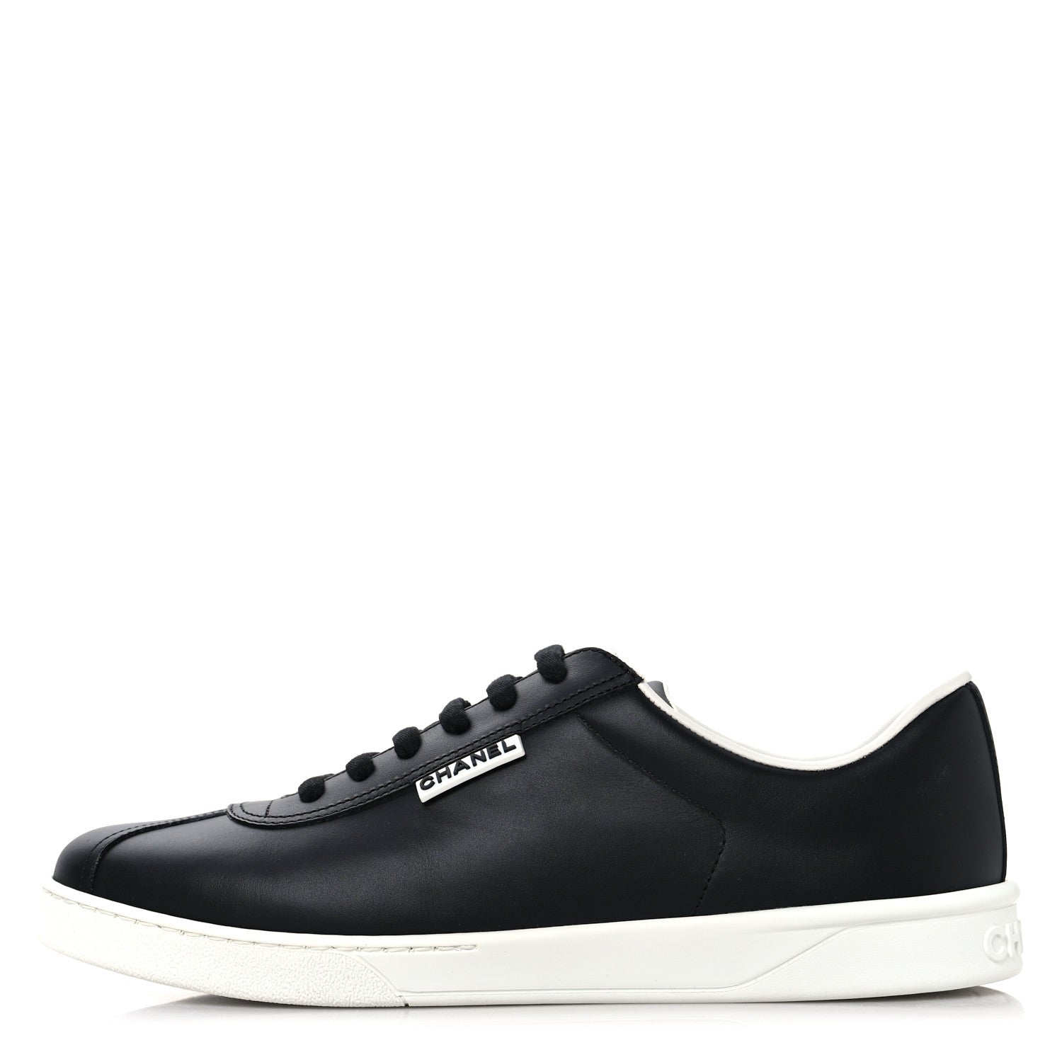 Chanel Calfskin CC Mens Uniform Sneakers 43 Black 1 of 8