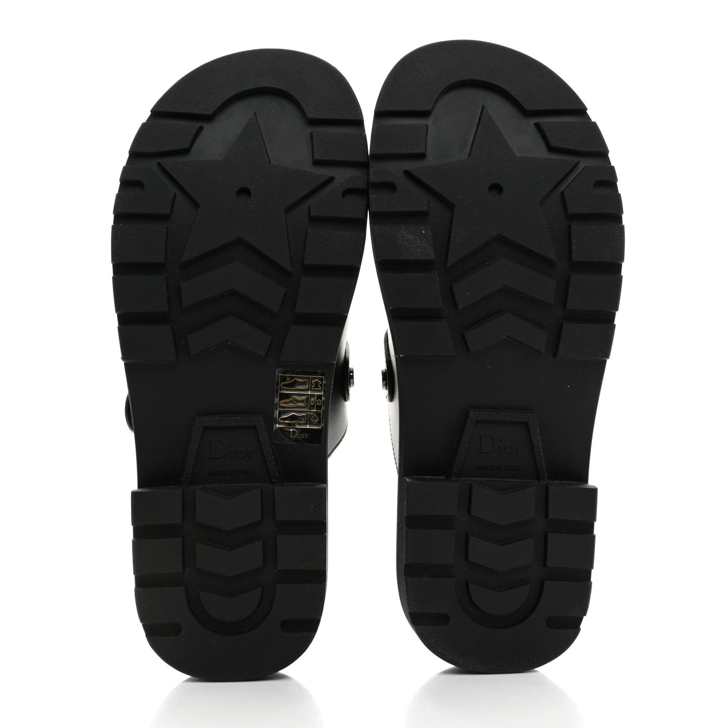 Calfskin Diorquake Buckled Lug Sole 15mm Clogs 36 Black