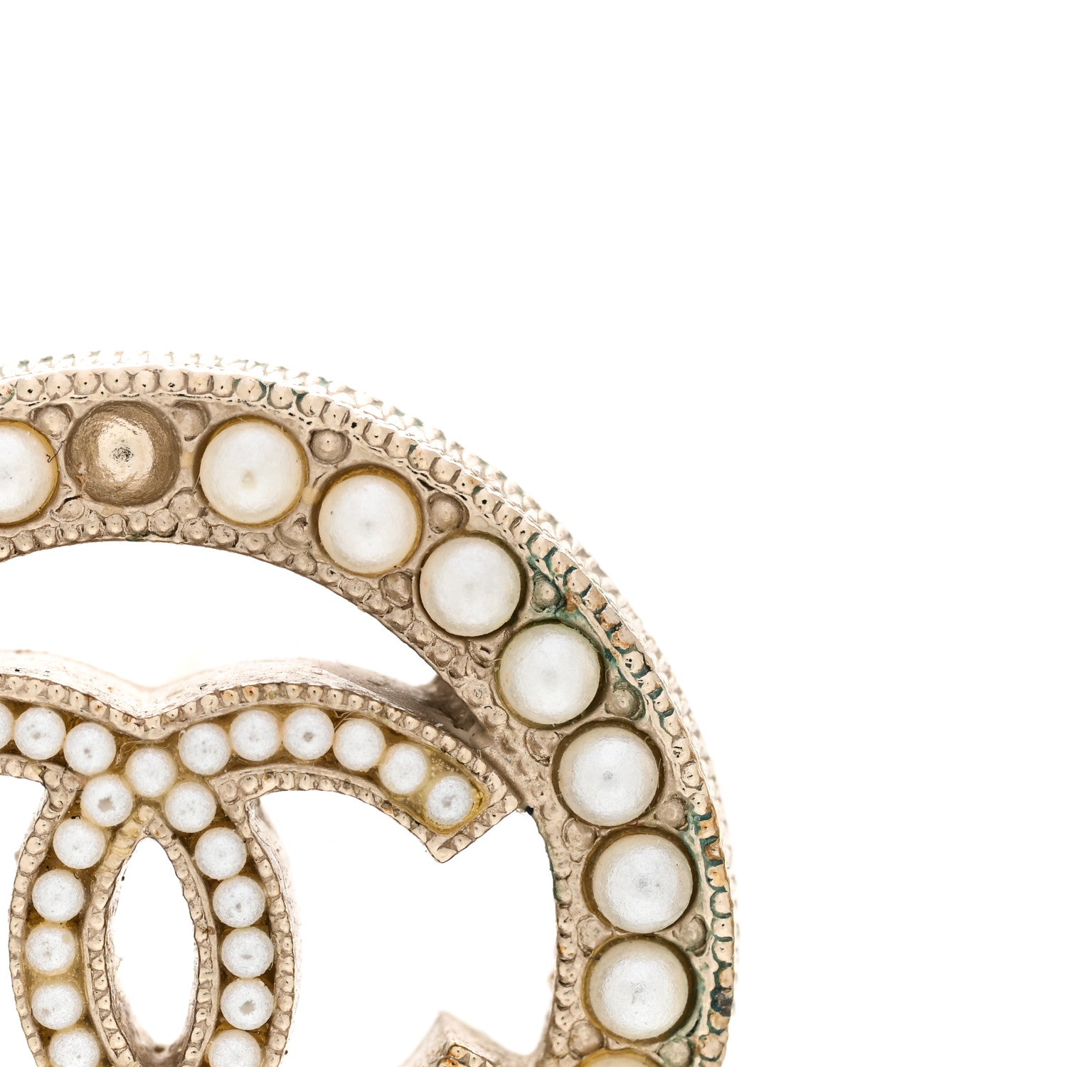 Chanel Pearl CC Round Earrings Gold 6 of 7