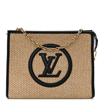 Louis Vuitton Raffia Calfskin Monogram Giant Pouch 1 of 9
