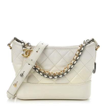 Chanel Aged Calfskin Quilted Small Gabrielle Hobo White 1 of 10