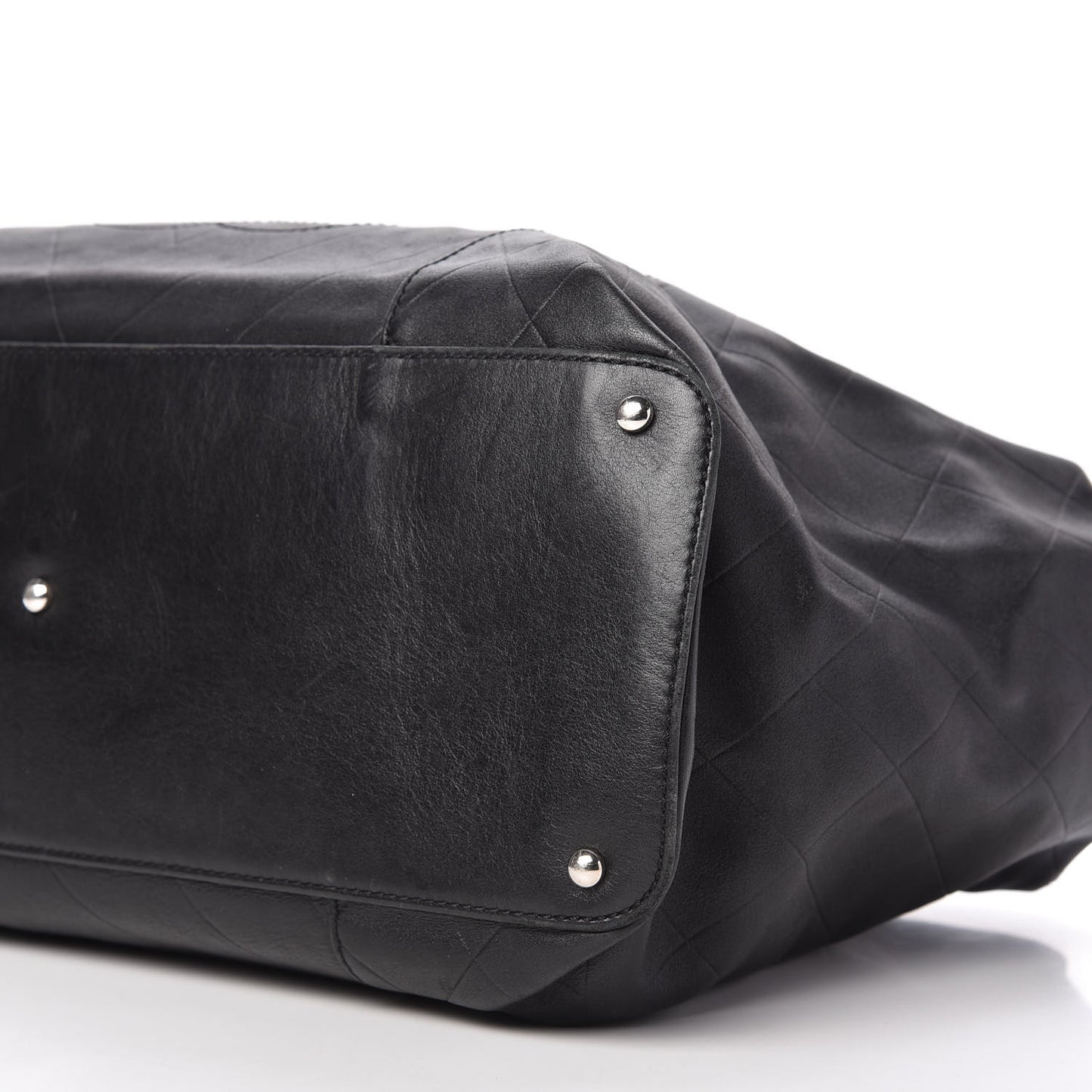 Calfskin Chevron CC All Day Long Tote Black
