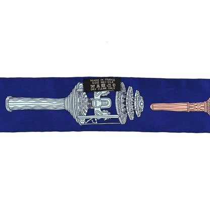 Hermes Silk Merveilleuses Lanternes Twilly Indigo Orange Bleu Glacier 3 of 3