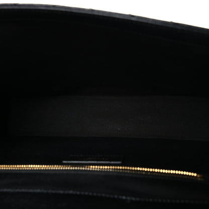 Saint Laurent Grain De Poudre Matelasse Chevron Large Monogram Satchel Black 5 of 10