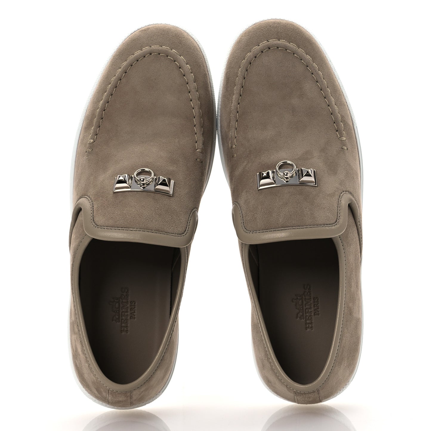 Suede Goatskin Nappa Jour Loafers 36 Beige