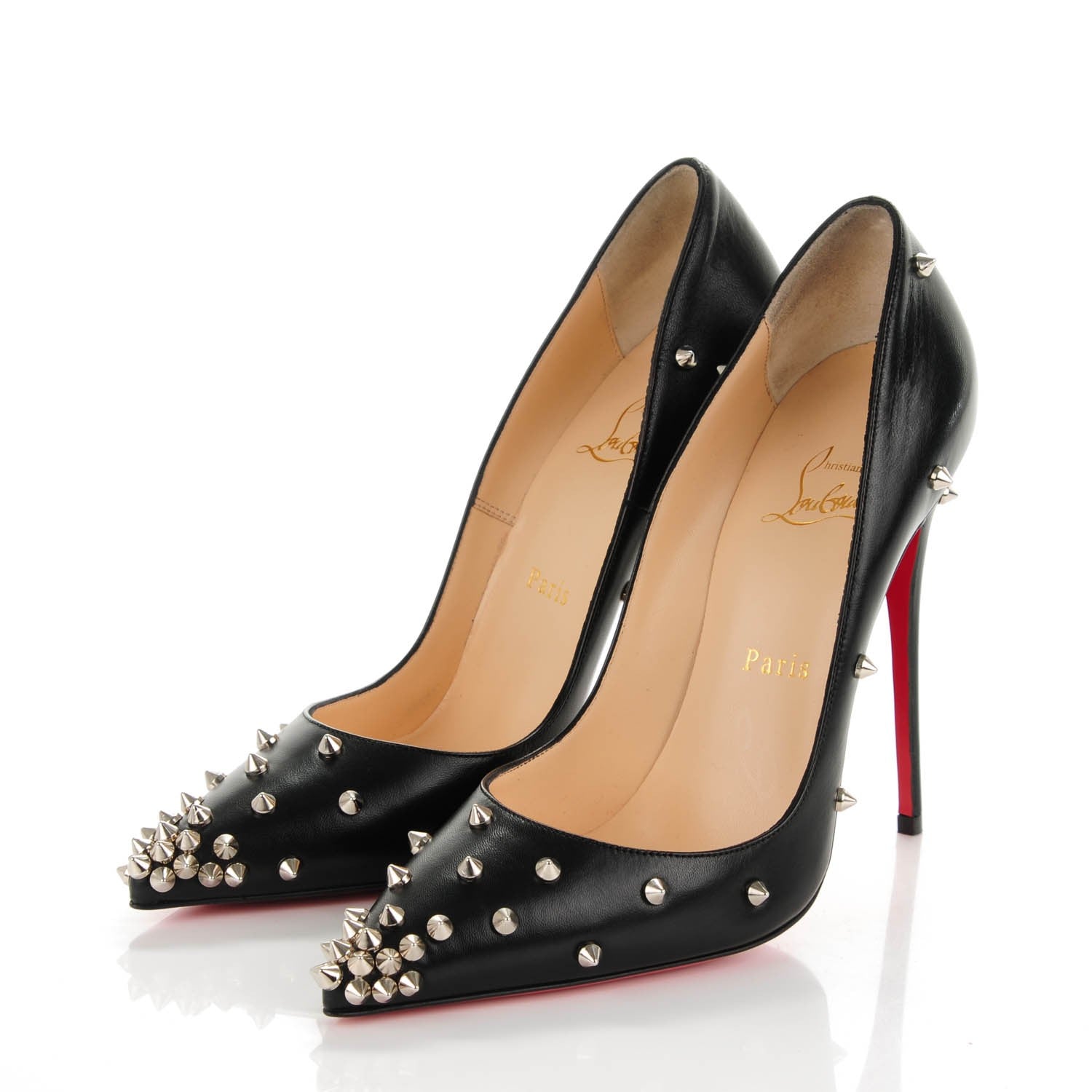 Christian Louboutin Kid Degraspike 120 Pumps 38 Black 3 of 7