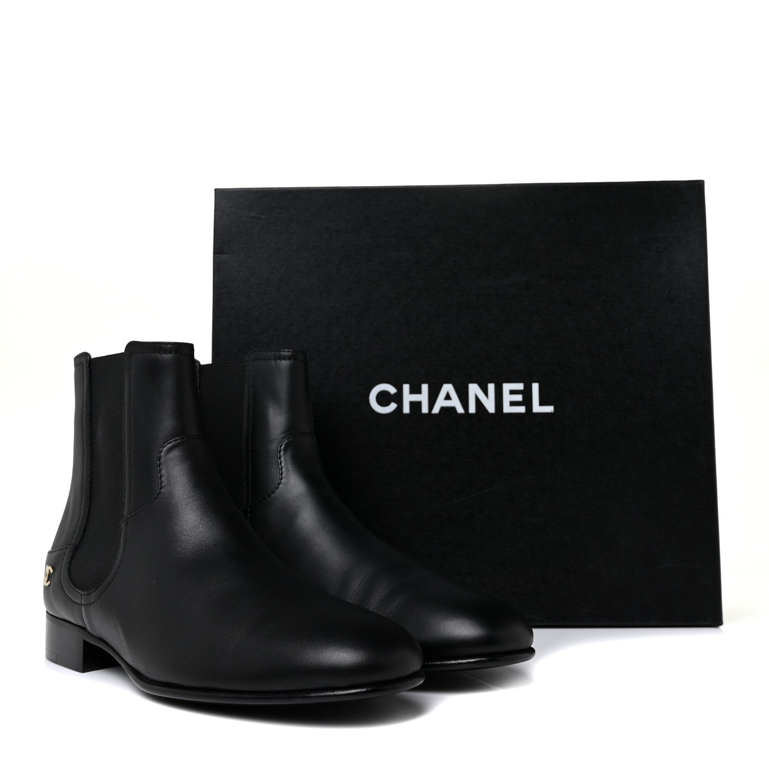 Chanel Calfskin Elastic Short Boots 40 Black 9 of 9