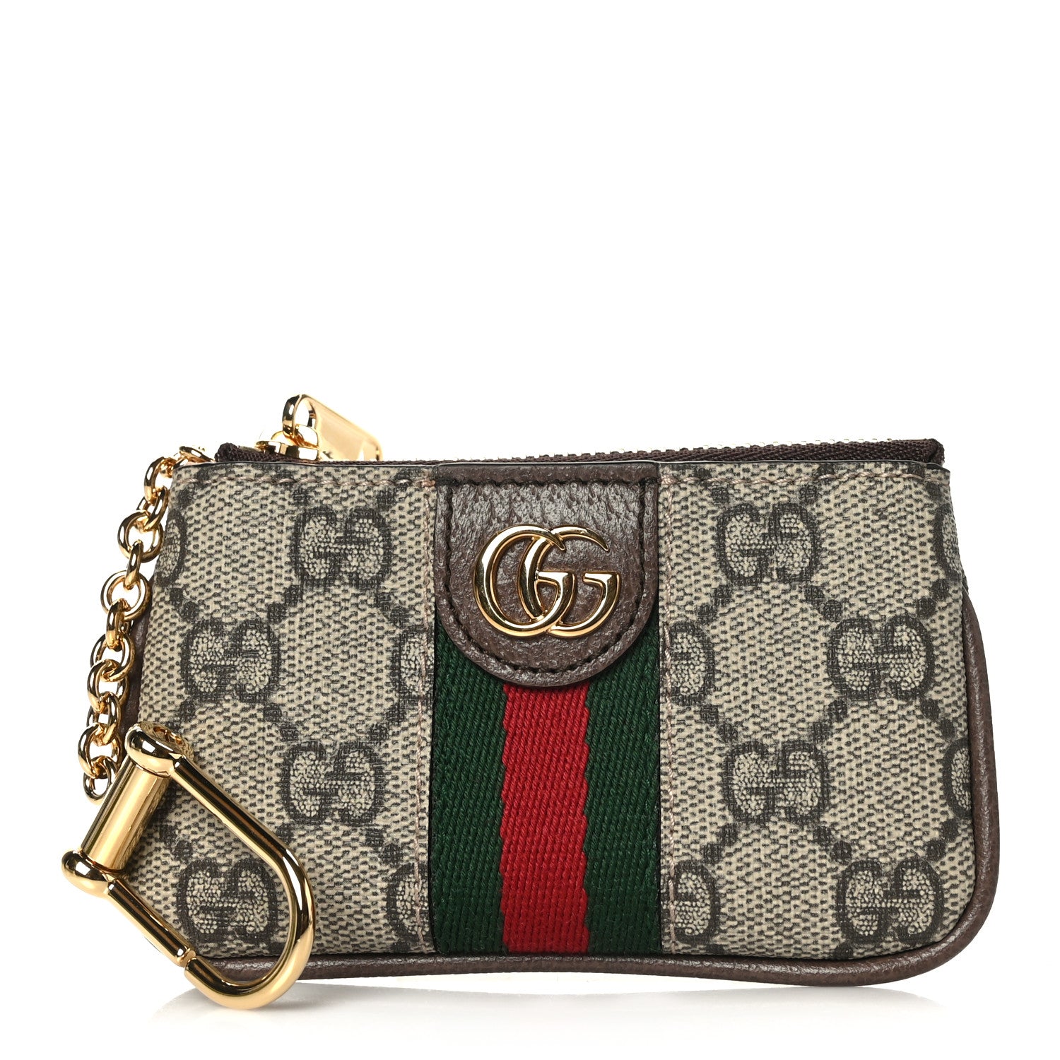 Gucci GG Supreme Monogram Web Ophidia Key Case Beige New Acero 1 of 7