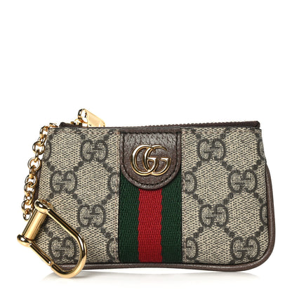 Gucci GG Supreme Monogram Web Ophidia Key Case Beige New Acero 1 of 7