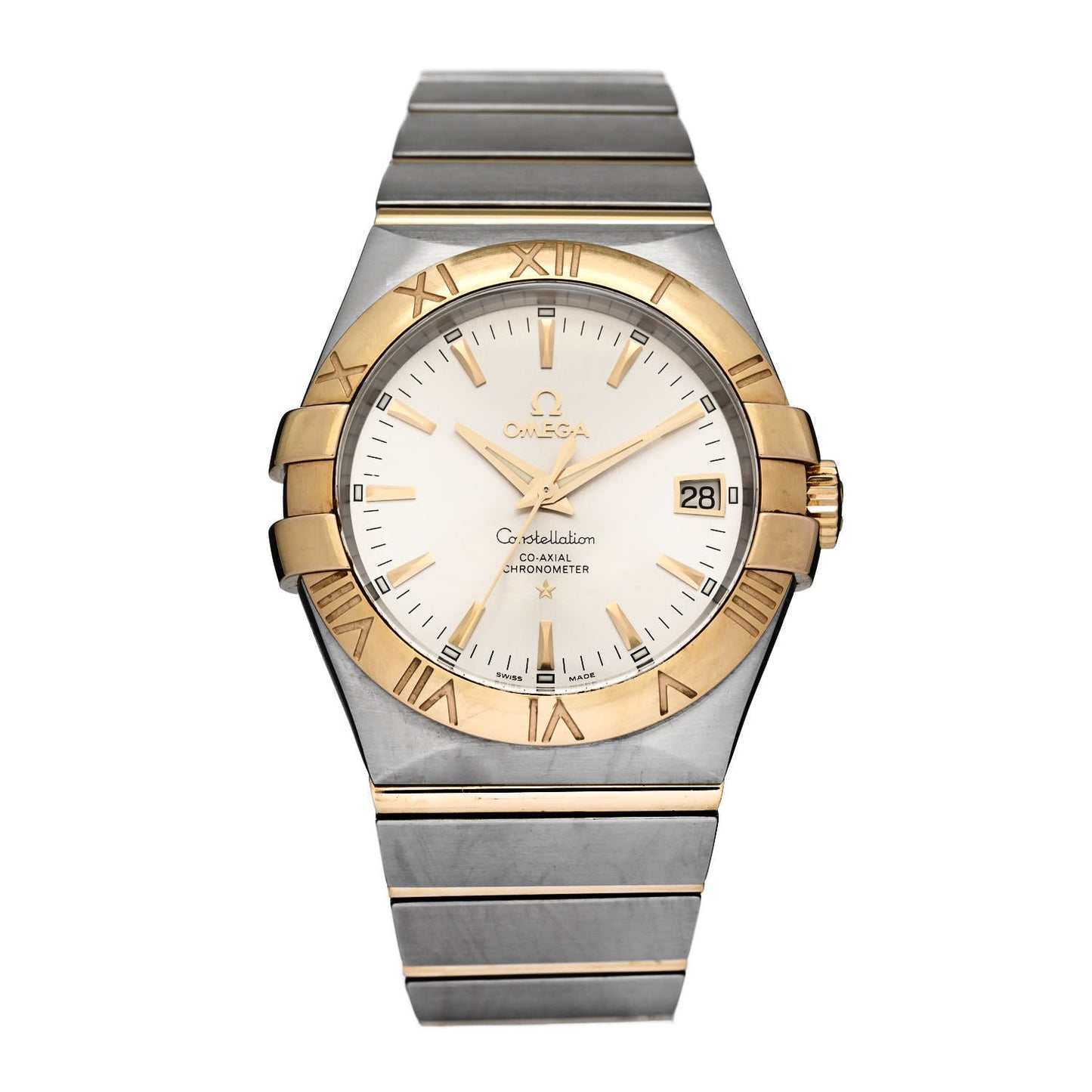 Stainless Steel 18K Yellow Gold 35mm Constellation Quartz Watch 123.20.35.20.02.002