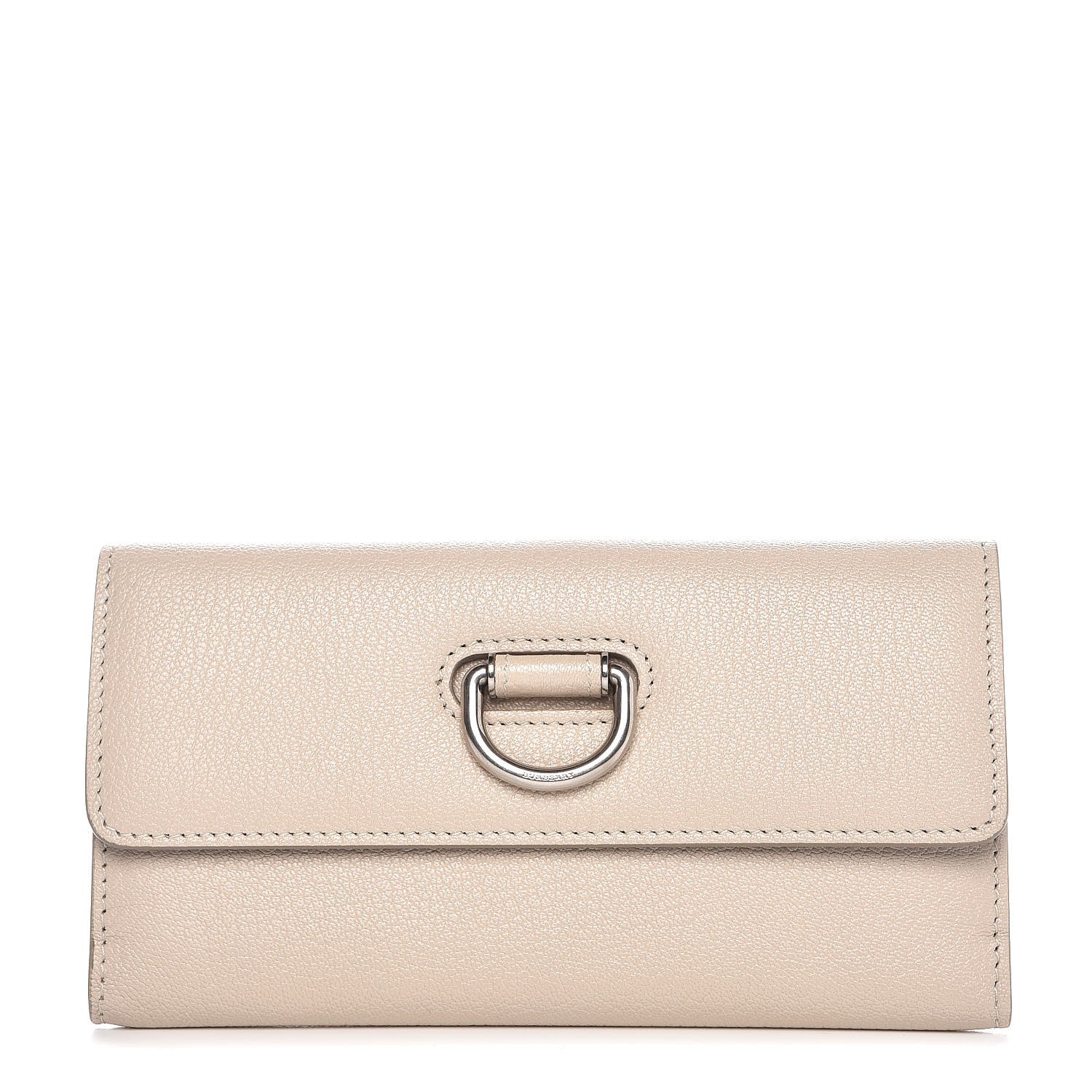 Burberry Grainy Calfskin D-Ring Continental Wallet Stone 1 of 6