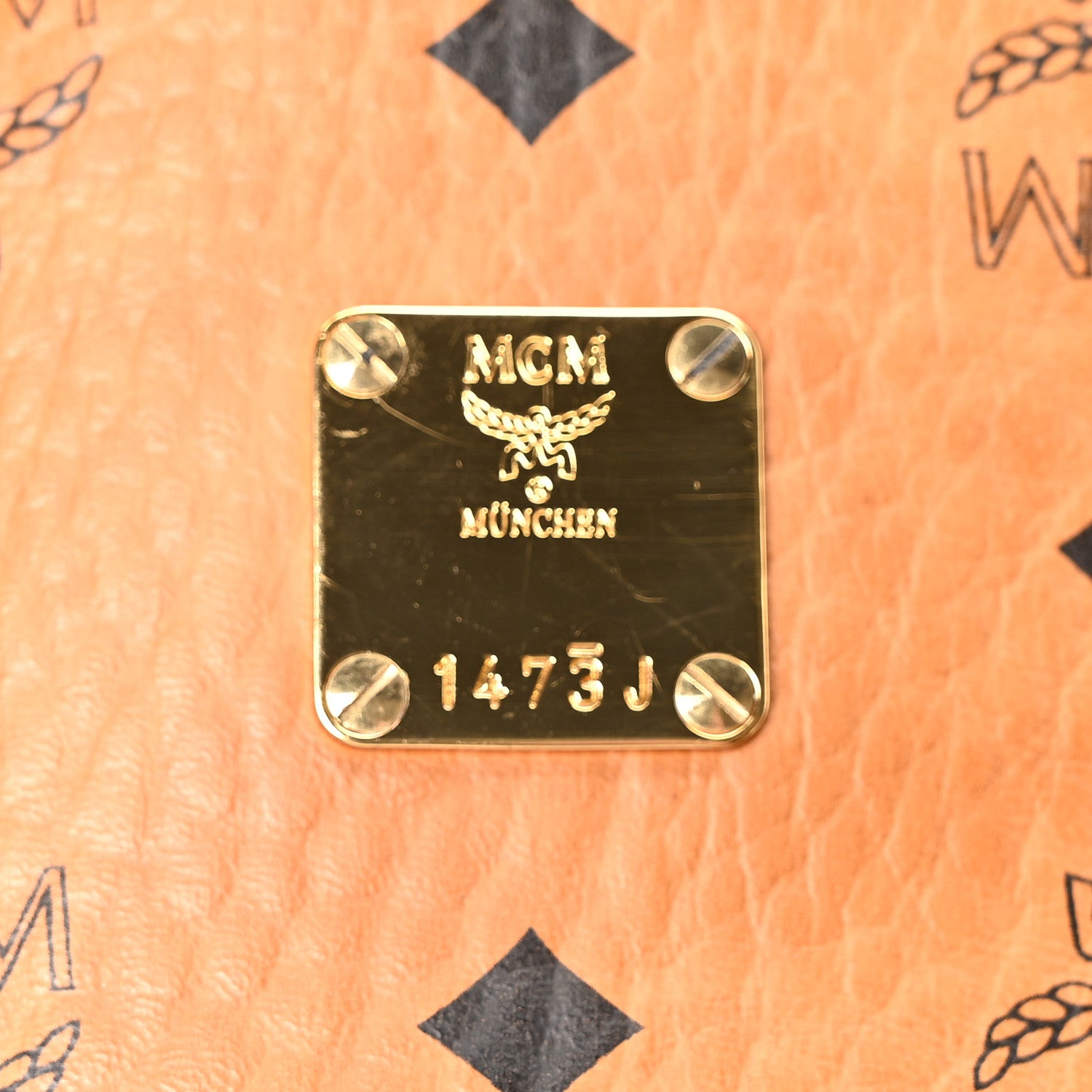 MCM Visetos Small Cylinder Crossbody Bag Cognac 7 of 10