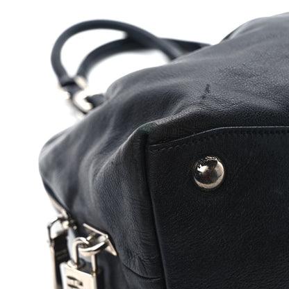 Prada Soft Calf Pleated Tote Black 8 of 9