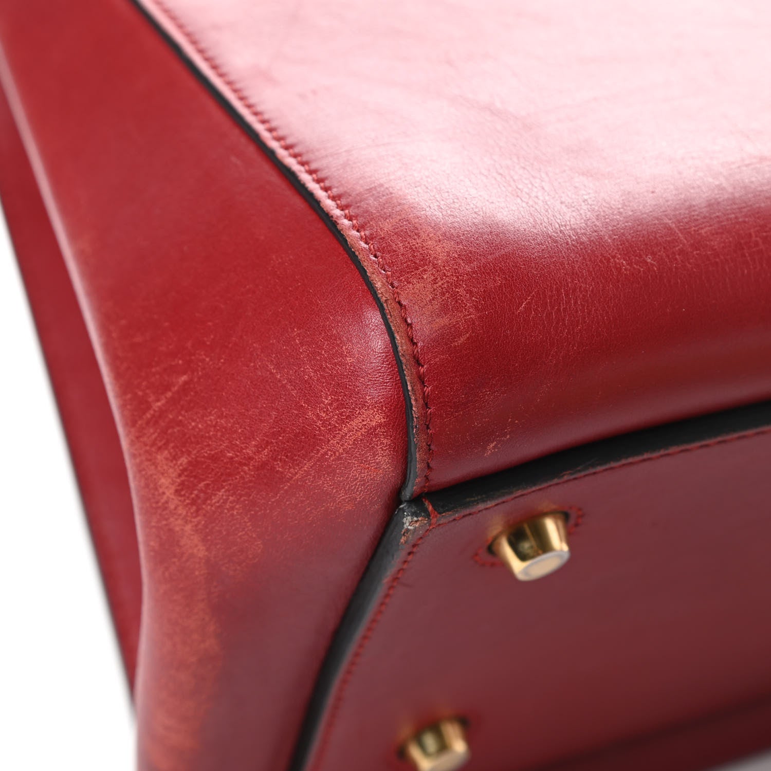 Celine Smooth Calfskin Medium Edge Shoulder Bag Red 9 of 24