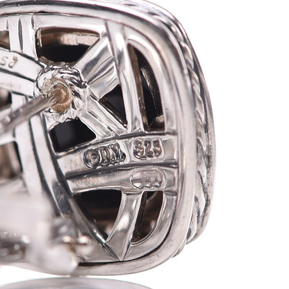 David Yurman Sterling Silver Diamond Black Onyx 14mm Albion Earrings 3 of 4