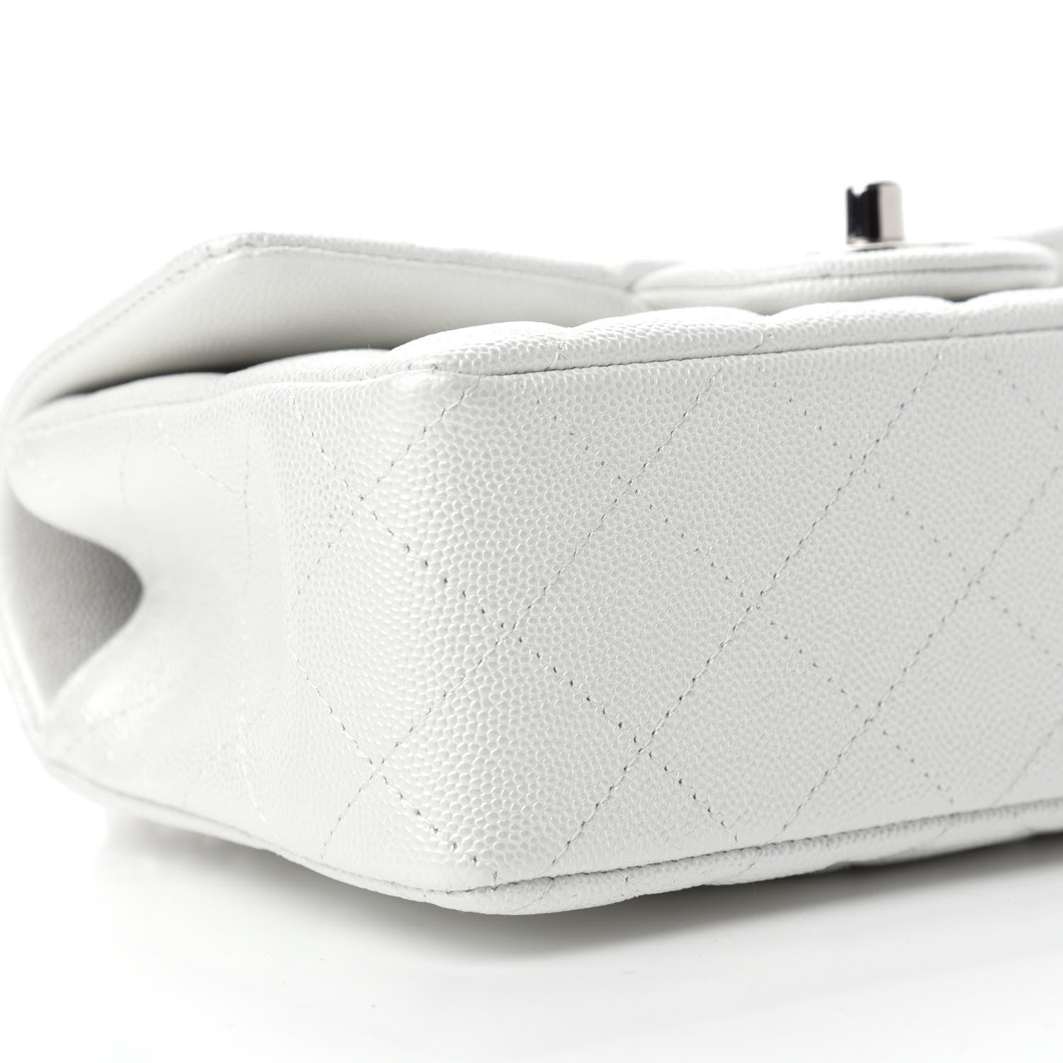 Chanel Iridescent Caviar Quilted Mini Top Handle Rectangular Flap White 6 of 11