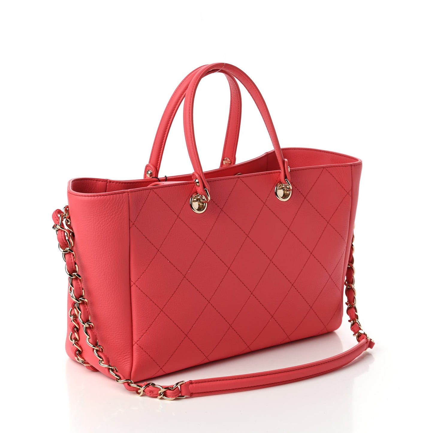 Bullskin Stitched Small Shopping Tote Pink