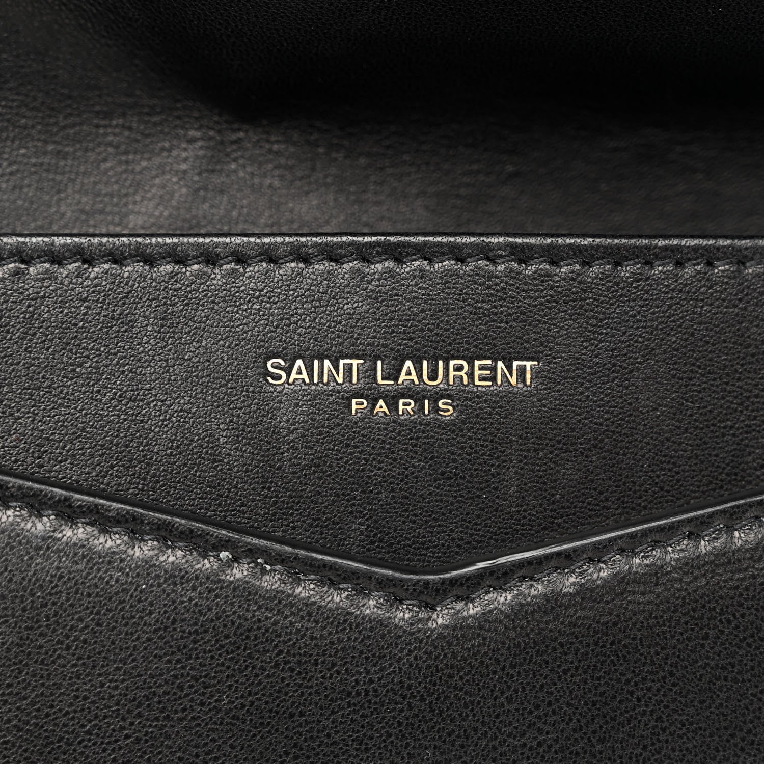 Saint Laurent Lambskin Quilted Double Flap Chain Pouch Black 6 of 9