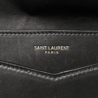 Saint Laurent Lambskin Quilted Double Flap Chain Pouch Black 6 of 9