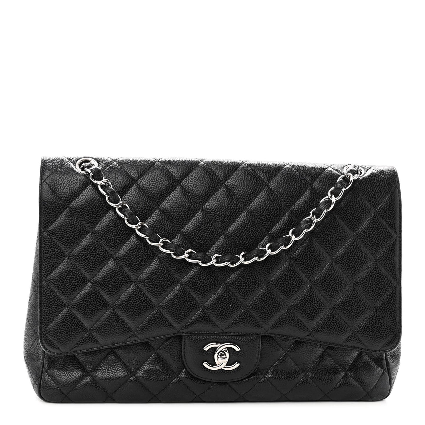 Caviar Quilted Maxi Single Flap Black