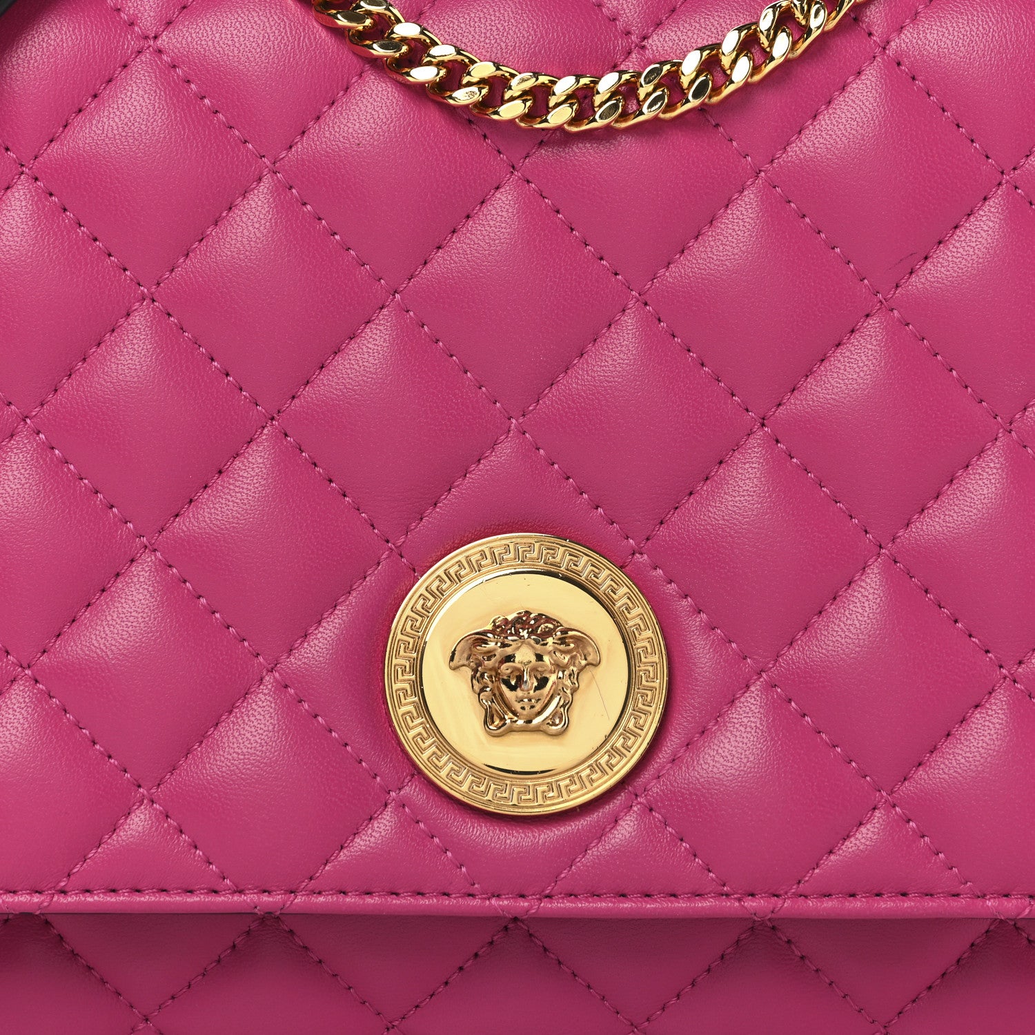Versace Nappa Quilted Medusa Chain Crossbody Pink 7 of 9