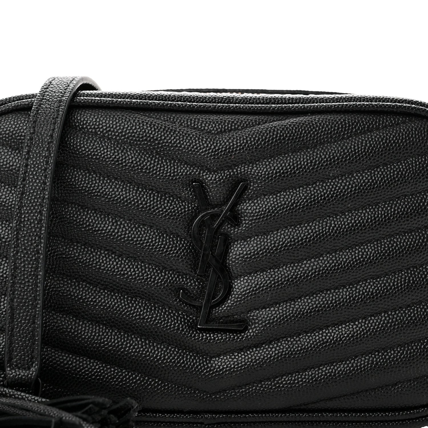 Saint Laurent Grain De Poudre Matelasse Monochrome Monogram Mini Lou Camera Bag Black 7 of 11