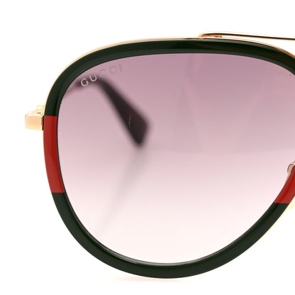 Gucci Web Aviator Sunglasses GG0062S Green Red 7 of 7