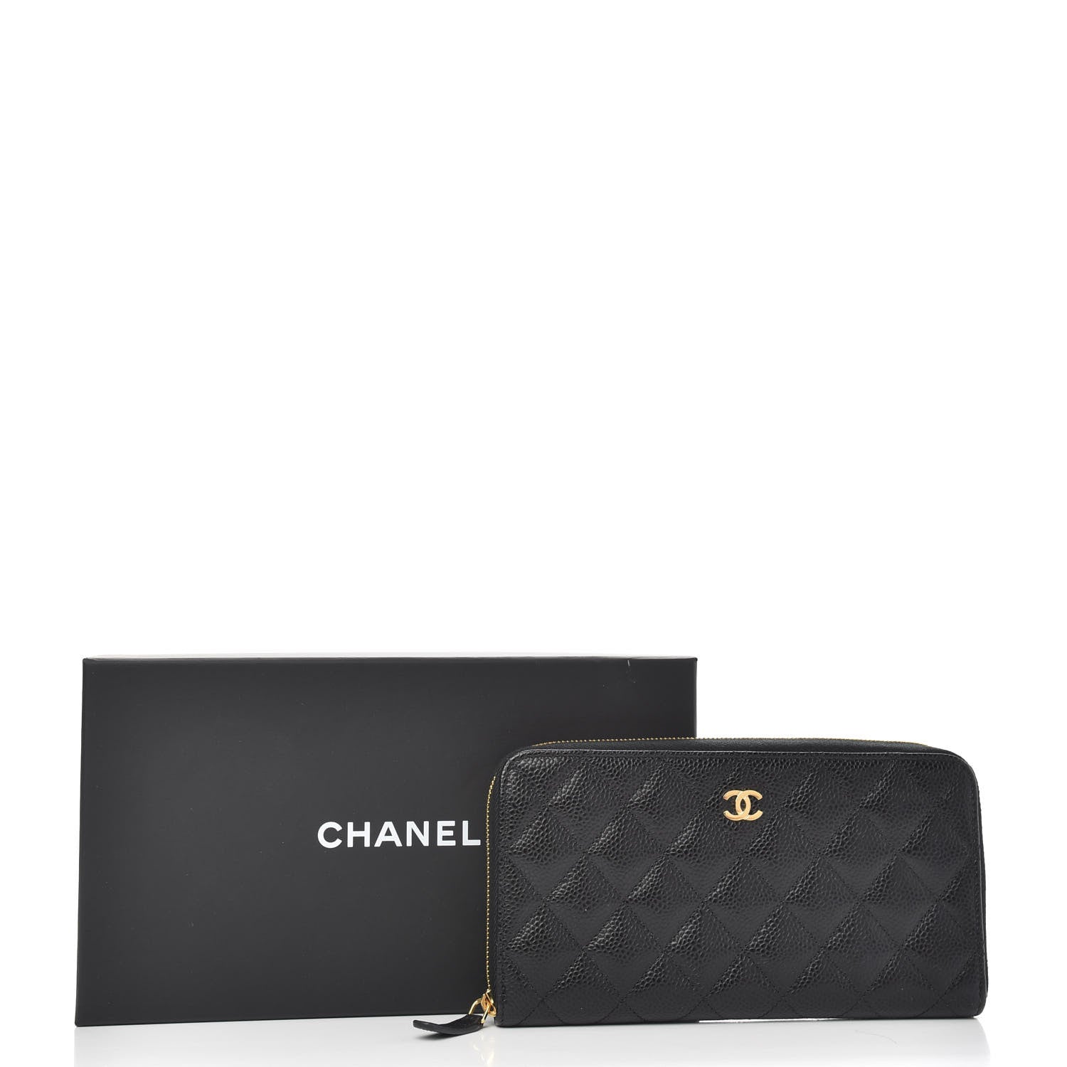 Chanel Caviar Quilted Large Gusset Zip Around Wallet Black 10 of 10