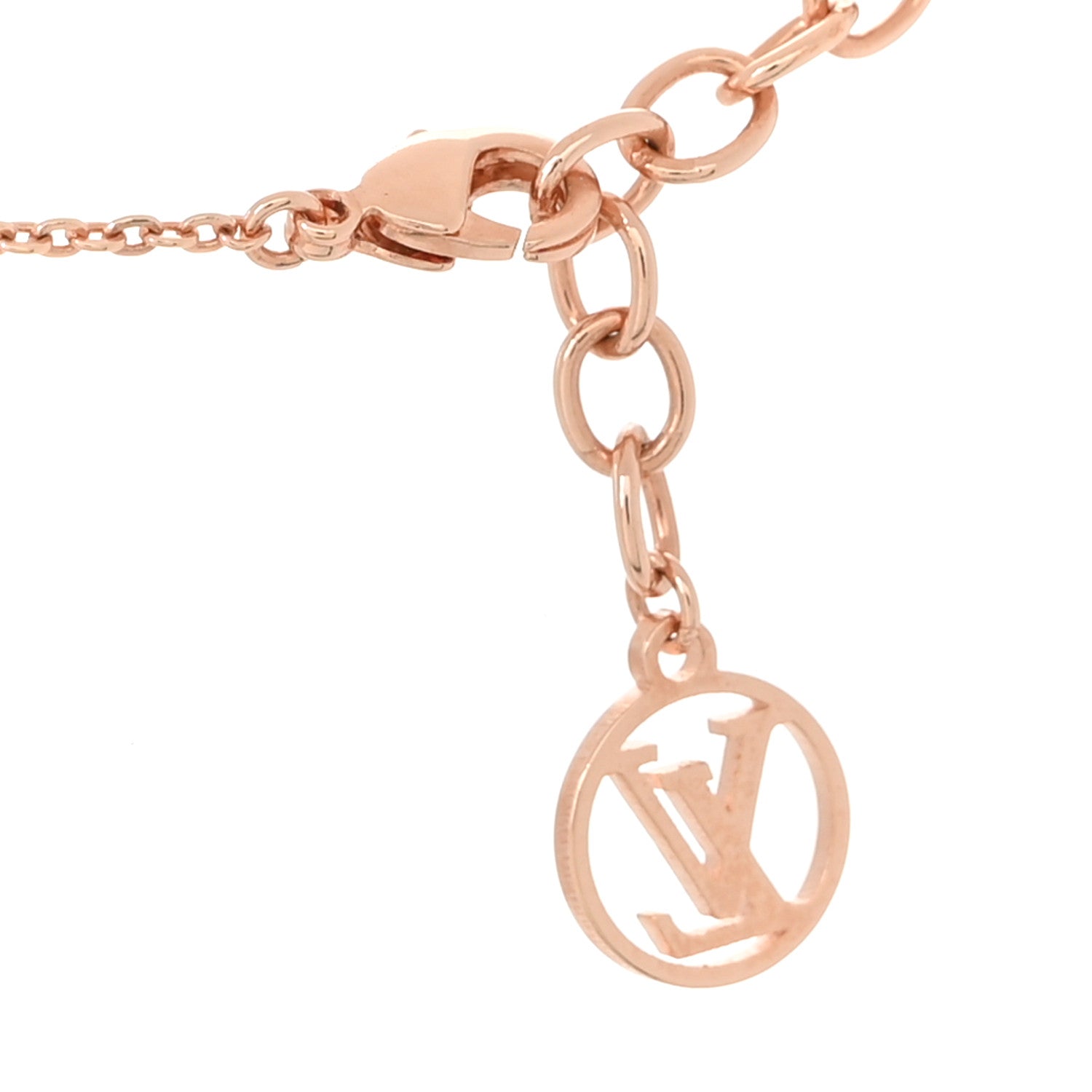 Louis Vuitton Crystal Precious Nanogram Name Tag Necklace Rose Gold Silver 4 of 6