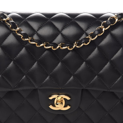 Chanel Lambskin Quilted Medium Double Flap Black 10 of 14