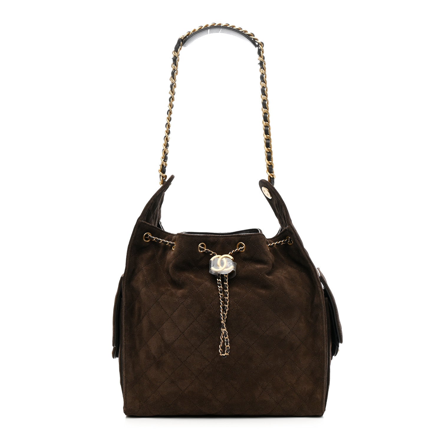 Chanel Suede Quilted Medium Chanel 25 Handbag Dark Brown 1 of 11