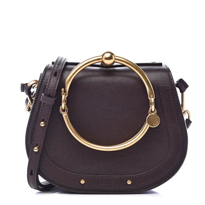 Chloe Calfskin Suede Small Nile Bracelet Bag Carbon Brown 1 of 13