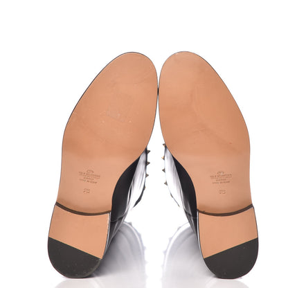 Valentino Garavani Calfskin Rockstud Knee High Flat Boots 38 Black 5 of 8