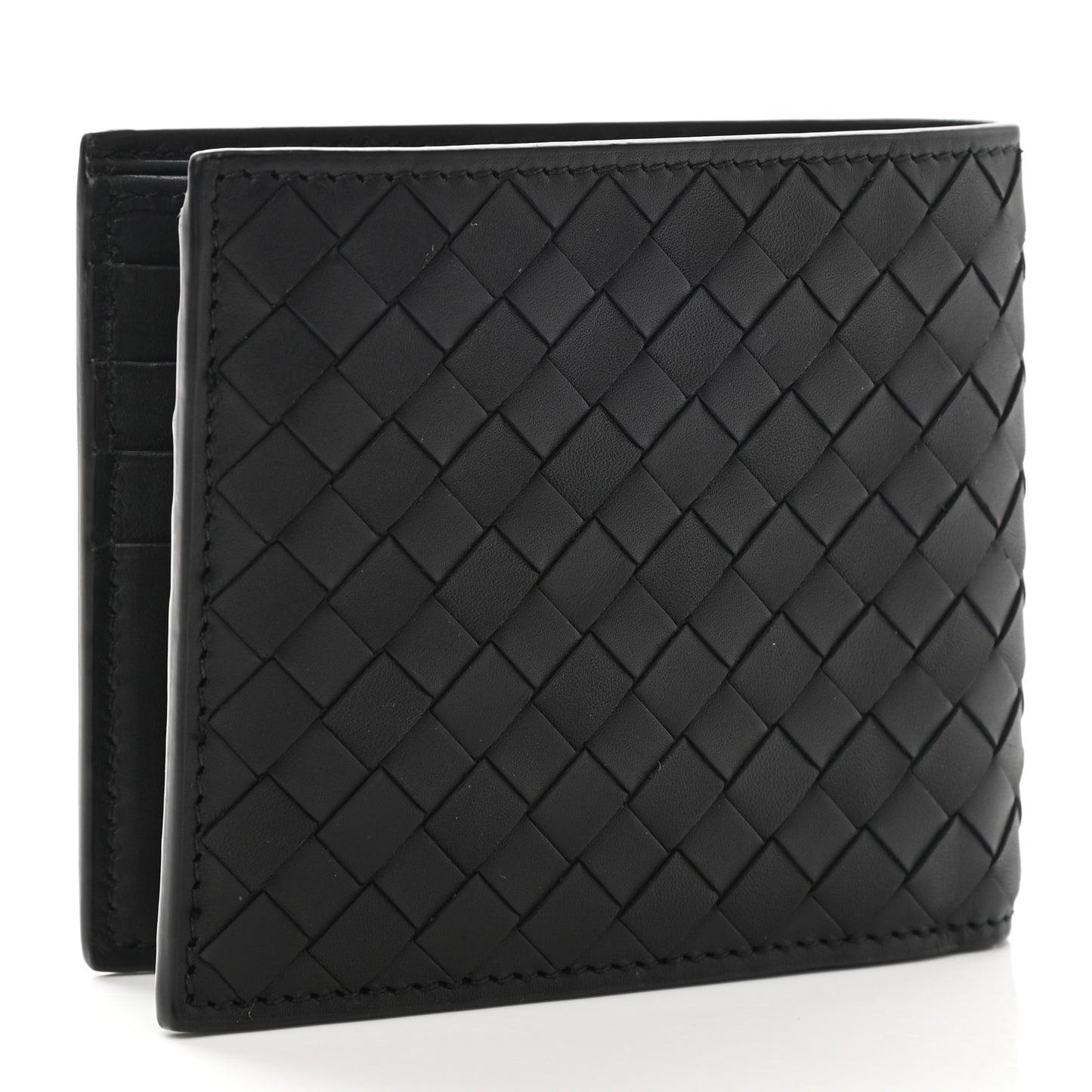 Nappa Intrecciato Bi-Fold Wallet Black