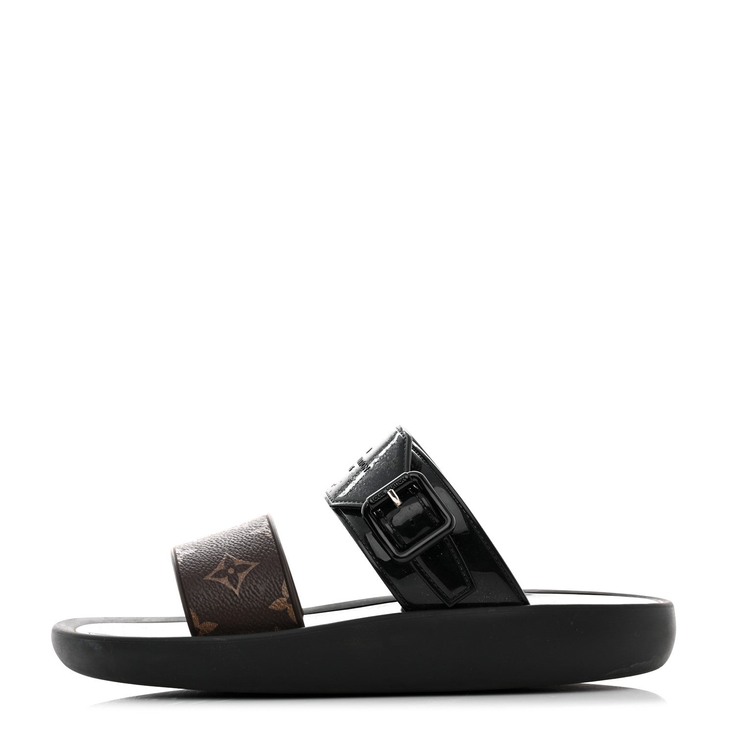 Louis Vuitton Monogram Sunbath Flat Mule Sandals 39 Black 1 of 8