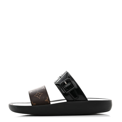 Louis Vuitton Monogram Sunbath Flat Mule Sandals 39 Black 1 of 8