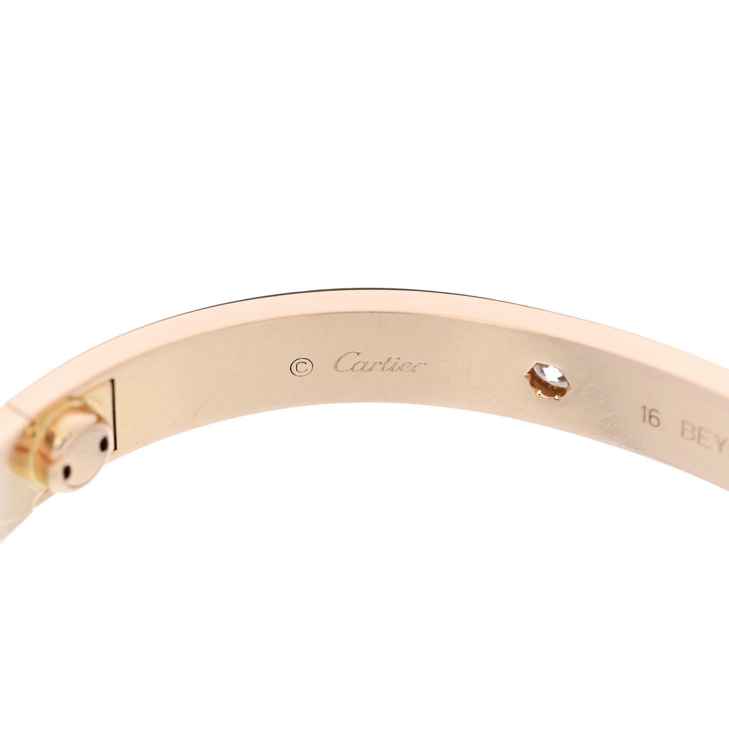 Cartier 18K Pink Gold 4 Diamond LOVE Bracelet 16 4 of 9