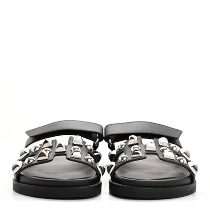 Hermes Calfskin Medor Studded Womens Chypre Sandals 36 Black 3 of 9