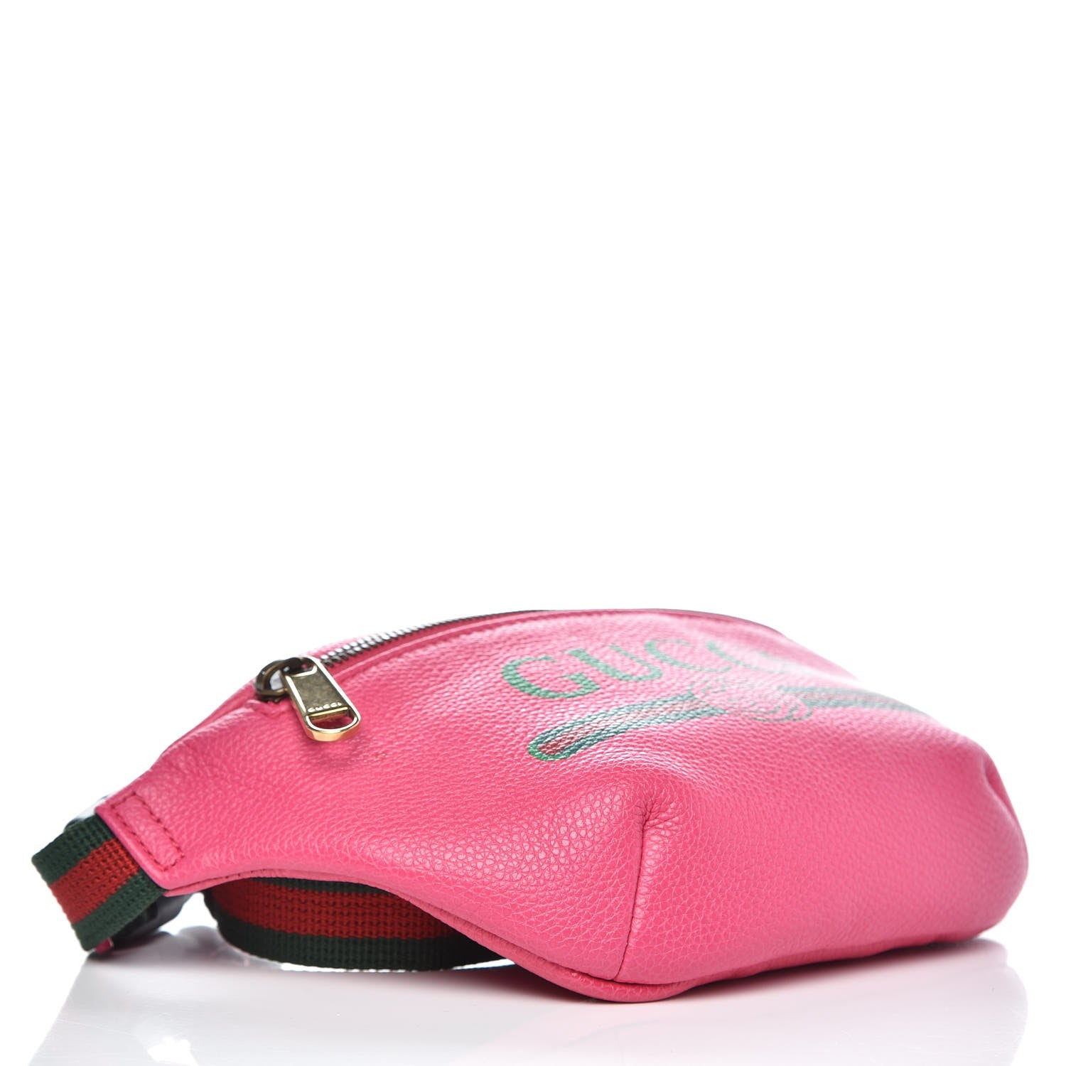 Gucci Grained Calfskin Small Logo Belt Bag Box Pink Green 4 of 8