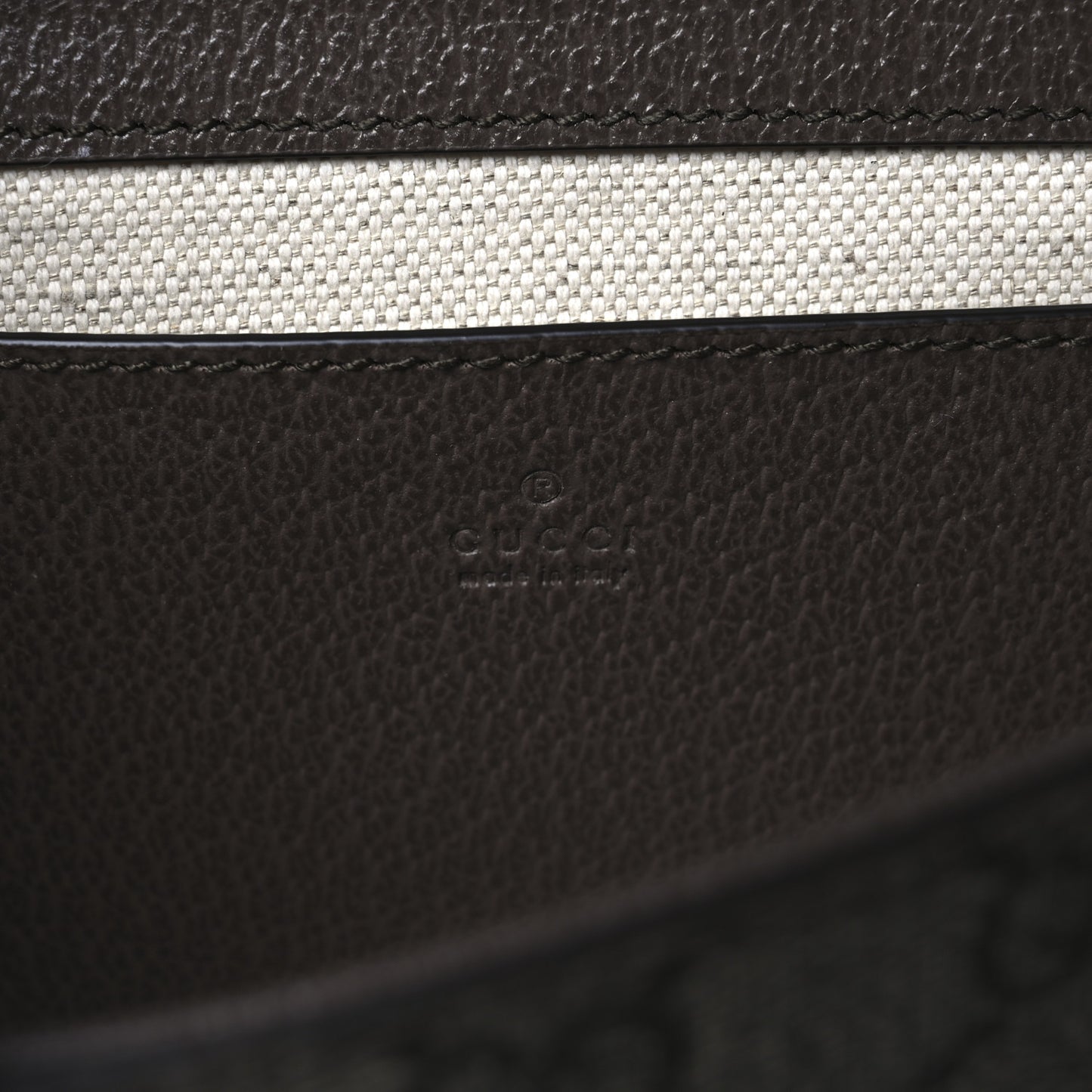 GG Supreme Monogram Textured Dollar Calfskin Web Mini Ophidia Envelope Shoulder Bag Beige Ebony New Acero