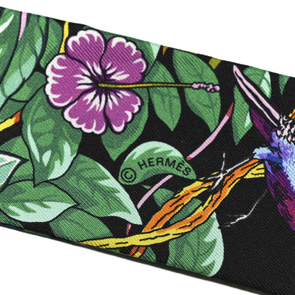 Hermes Silk Jungle Love Love Twilly Black Vert Rose Vif 4 of 4