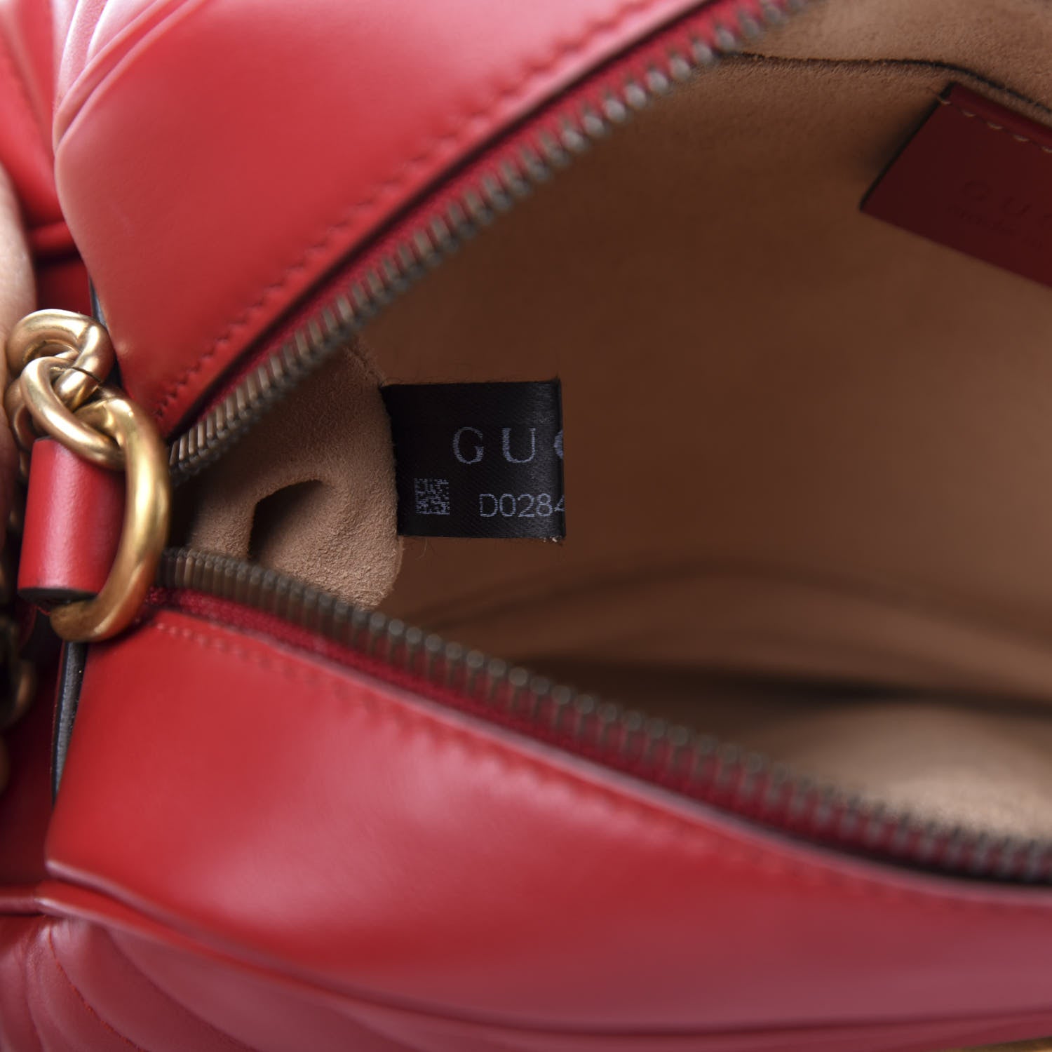 Gucci Calfskin Matelasse Small GG Marmont Chain Shoulder Bag Hibiscus Red 8 of 10